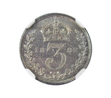 Victoria 1887 Threepence - NGC MS64