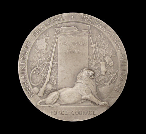 France 1912 Military Preparation 50mm Silver Medal - By Grandhomme