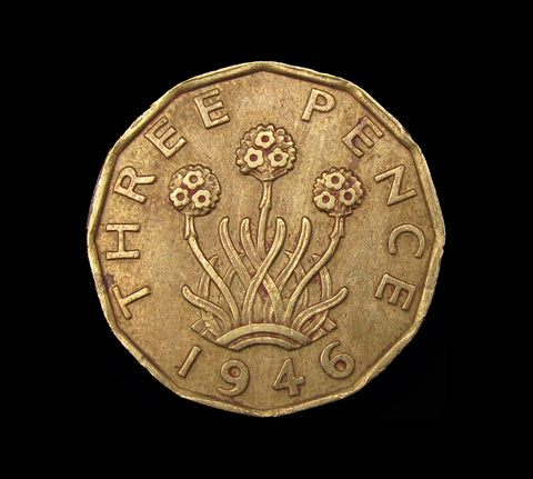 George VI 1946 Brass Threepence - VF