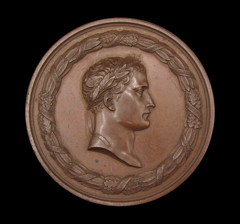 France 1821 Death Of Napoleon On St Helena 69mm Medal - By Andrieu