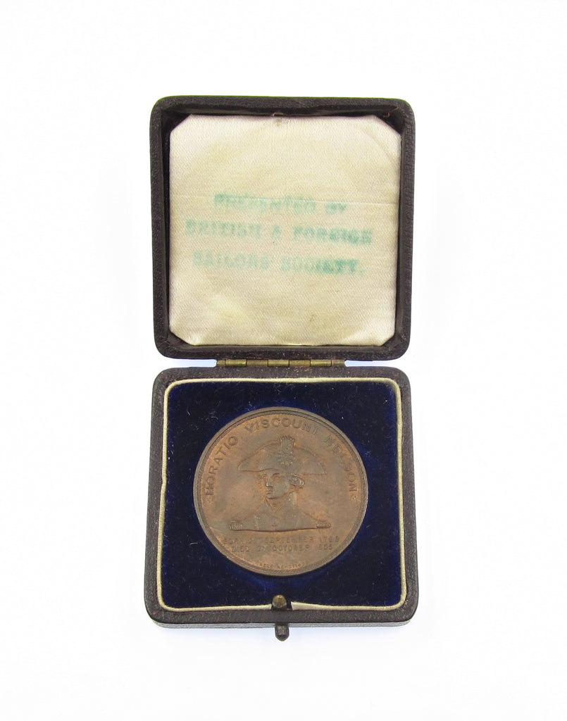 1897 Lord Nelson's Flagship Foudroyant 37mm Copper Medal - Cased ...