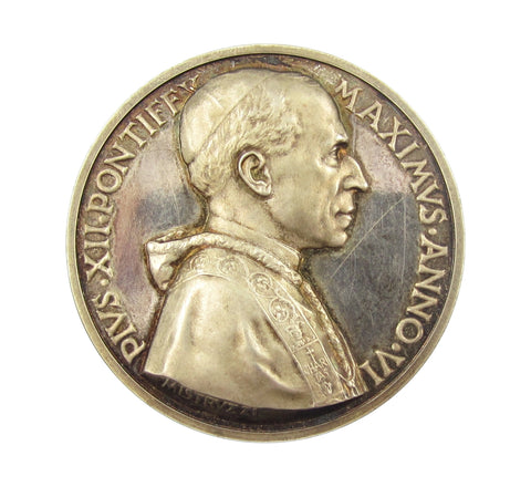 Italy Papal States 1944 Pius XII 44mm Cased Silver Medal