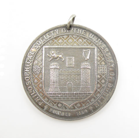 Ireland 1885 Dublin University Philosophical Society 47mm Silver Medal