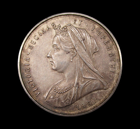 1897 Victoria Jubilee Clitheroe 32mm Silver Medal - By Vaughton