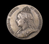 1897 Diamond Jubilee Silvered Bronze 38mm Medal - By Heaton