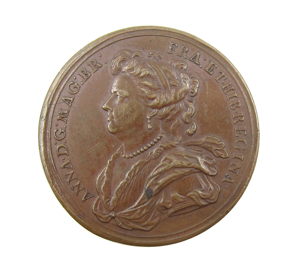 1702 Prince George & Queen Anne 42mm Medal - By Roettier – Coopers Coins