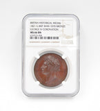 1821 Coronation Of George IV 35mm Bronze Medal - NGC MS66