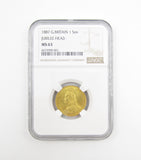 Victoria 1887 Gold Sovereign - NGC MS63