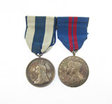 1897 Jubilee & 1911 Coronation Pair Of Medals & Miniatures