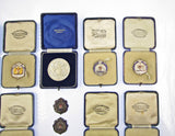 1935-1951 Stock Exchange Athletic Club 11 x Medals & Silver Brokers Pass