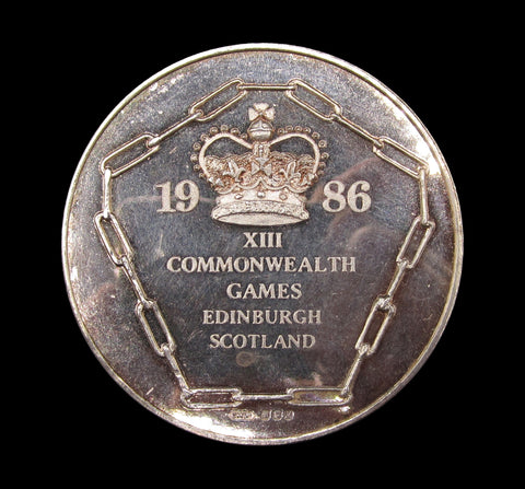 1986 Commonwealth Games Edinburgh 57mm Silver Winners Medal