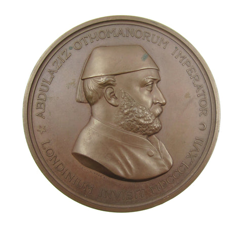 1867 Sultan Of Turkey Visit To London 77mm Bronze Medal - By Wyon