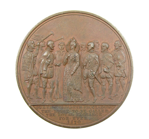 1838 Destruction Of The Royal Exchange 61mm Bronze Medal - By Barber