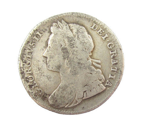 George II 1727 Shilling - Roses & Plumes - Fair