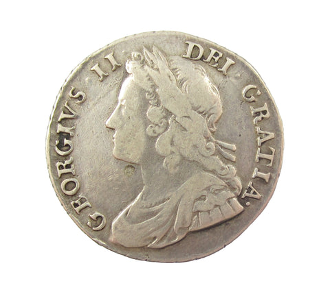 George II 1734 Shilling - Roses & Plumes - Fine