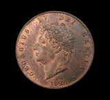 George IV 1826 Halfpenny - EF