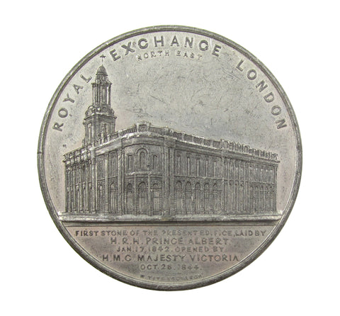 1844 Reopening Of The Royal Exchange 60mm Medal - By Davis