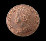 George II 1749 Halfpenny - EF