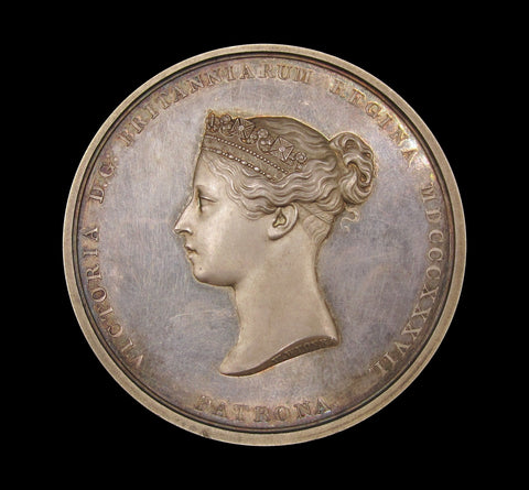 1837 Victoria Royal Academy Of Arts 55mm Cased Silver Medal - By Wyon