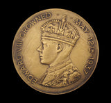 1937 Coronation Of Edward VIII 50mm Bronze Medal - By Sale