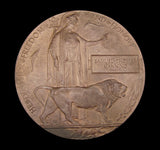 WWI Death 'Penny' Plaque - To Samuel Thomas Manning