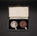 1971 Birmingham Numismatic Society Bronze & Silver Medal Pair - Cased