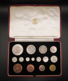 George VI 1937 15 Coin Cased Proof Set - Crown To Maundy