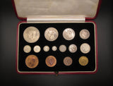 George VI 1937 15 Coin Cased Proof Set - Crown To Maundy