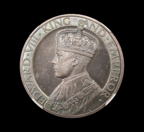 1936 Edward VIII Abdication 35mm Silver Medal - NGC MS66