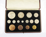 George VI 1937 15 Coin Cased Proof Set - Crown To Maundy