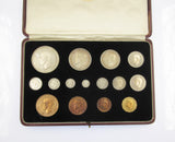 George VI 1937 15 Coin Cased Proof Set - Crown To Maundy