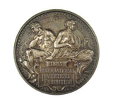 1885 International Inventions Exhibition 45mm Silver Medal By Wyon - Cased