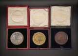 c.1895 Scarborough School Board 3 x 44mm Medals - Silver, Gilt, Bronze