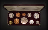 Elizabeth II 1953 10 Coin Cased Proof Set - Crown To Farthing