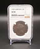 Anne 1707 Halfcrown - NGC AU58