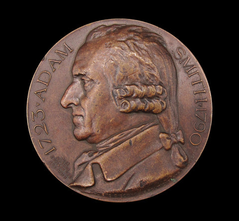 France 1876 Adam Smith & Jacques Turgot 61mm Medal - By Ponscarme