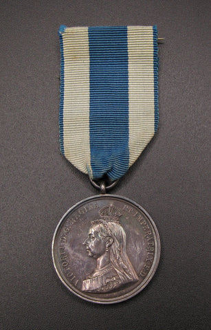 1897 Victoria Diamond Jubilee Silver Medal On Ribbon - By Emptmeyer