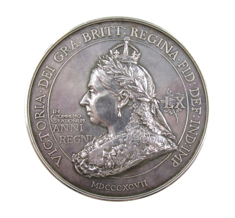 1897 Victoria Diamond Jubilee 76mm Silver Medal - By Bowcher