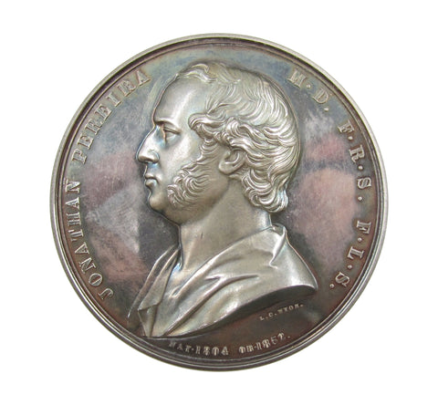 1854 Pharmaceutical Society Of Great Britain Pereira Silver Medal - By Wyon