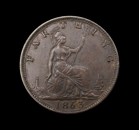 Victoria 1863 Farthing - NEF