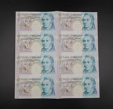 Elizabeth II Uncut Sheet Of 8 x Kentfield £5 Banknotes