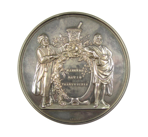 1852 Pharmaceutical Society Of Great Britain 70mm Silver Medal - By Wyon