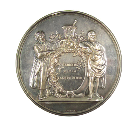 1852 Pharmaceutical Society Of Great Britain 70mm Silver Medal - By Wyon