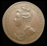 1702 Accession Of Queen Anne 35mm Medal - By Croker