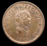 George III 1806 Halfpenny - UNC