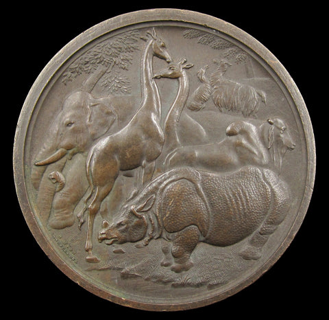 1826 Zoological Society Of London 77mm Medal - By Wyon