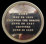 1838 Coronation Of Victoria 46mm Silver Medal - By Wyon / Pinches