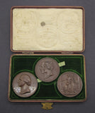 1854 Set Of 3 64mm Medals - Crystal Palace, Exhibition & Paxton - Cased