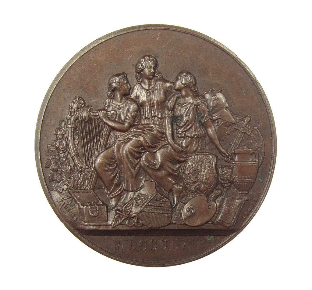 1857 Exhibition Of Art Treasures 41mm Bronze Medal – Coopers Coins