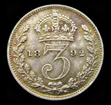 Victoria 1892 Threepence - UNC